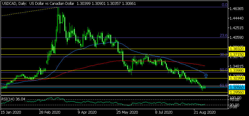 Дневна графика на USD/CAD