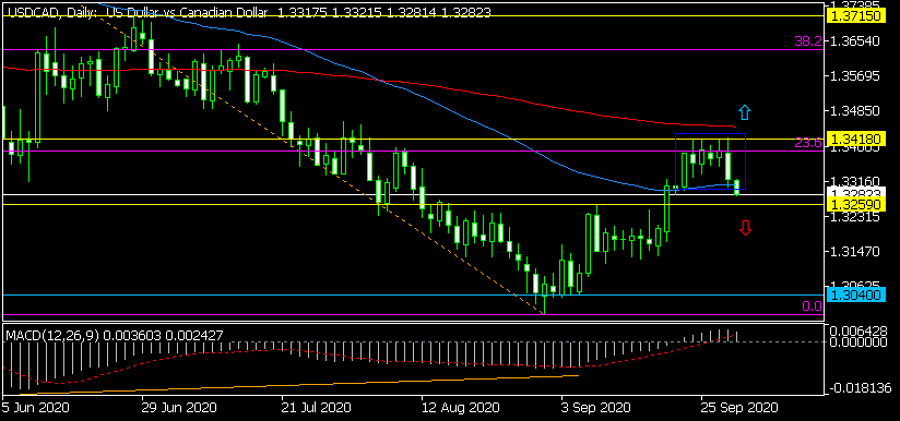 Дневна графика на USD/CAD